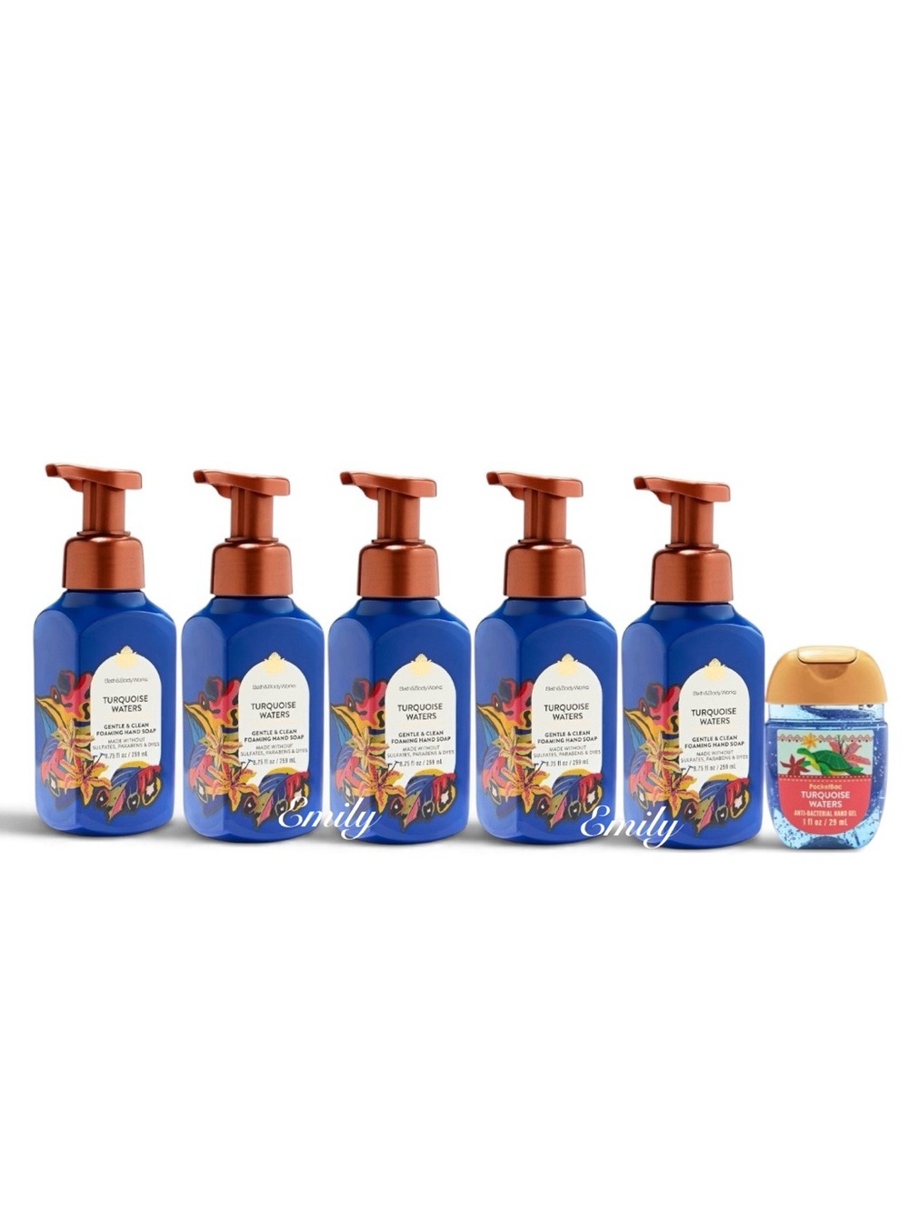 5X Bath & Body Works TURQUOISE WATERS foaming hand soap 8.75 fl oz set bundle